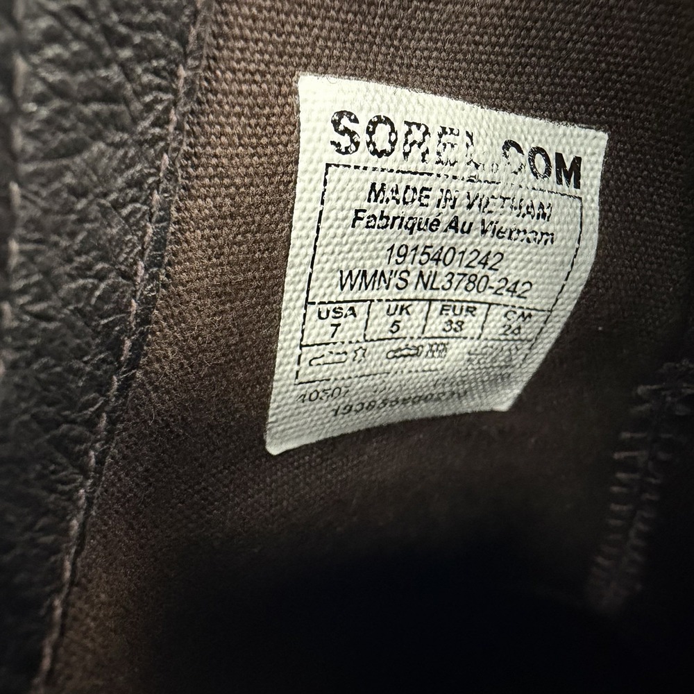Sorel Boots Womens 7 Lolla Ankle Bootie Brown Leather Cut Out Block NL3780-242 - Picture 7 of 12